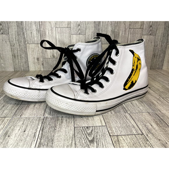 Converse Other - Converse Andy Warhol Chuck Taylor All Star Banana White High Tops Size 5M/7W
